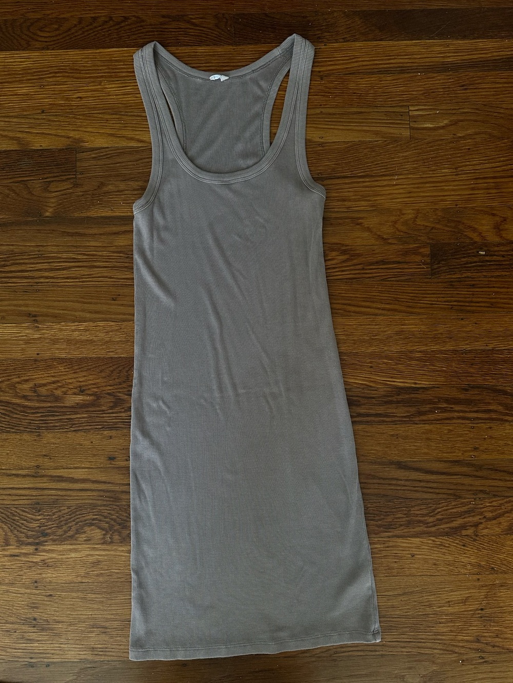 Wilfred Taupe Ribbed Tank Midi Dress